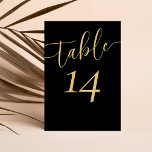 Modern Black & Gold Wedding  Table Number<br><div class="desc">Our wedding table number cards in simple understated black and gold  bring an air of refined elegance to your reception. Change the table number and add to basket for as many tables as you require.</div>