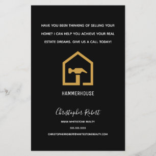 Modern Black & Golden Construction Building Flyer