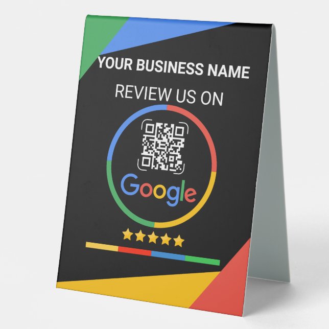 Modern Black Google Review QR Code (Front)