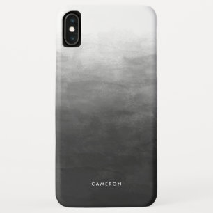 Modern Black Gradient Ombre Personalised iPhone XS Max Case