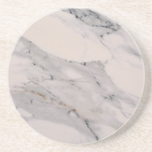 Modern black gray pink marble pattern  coaster (Front)