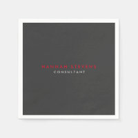 Modern Black Gray Red Professional Your Name