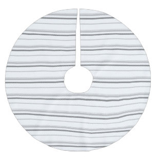Modern black gray white graphic striped pattern brushed polyester tree skirt