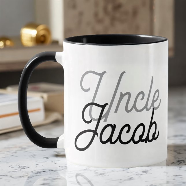 Modern Black Grey and White For The Cool Uncle Mug (Creator Uploaded)