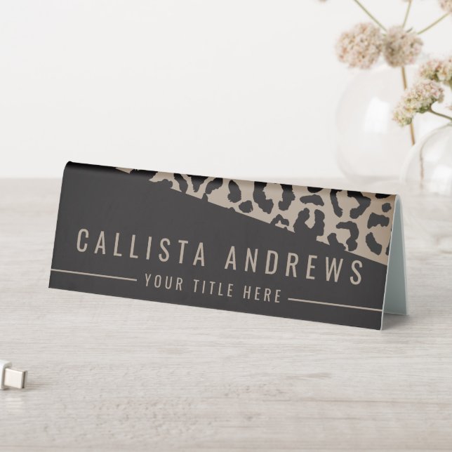 Modern Black Grey Cheetah Leopard Animal Print (In SItu (Table))