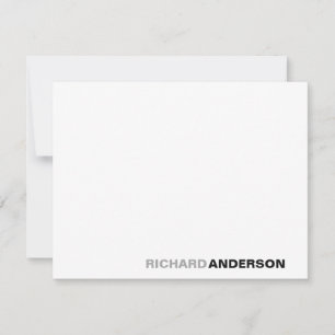 Modern Black Grey Modern Bold Font Typography Name Card