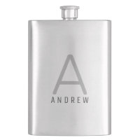 Modern Black Grey Monogram Personalised