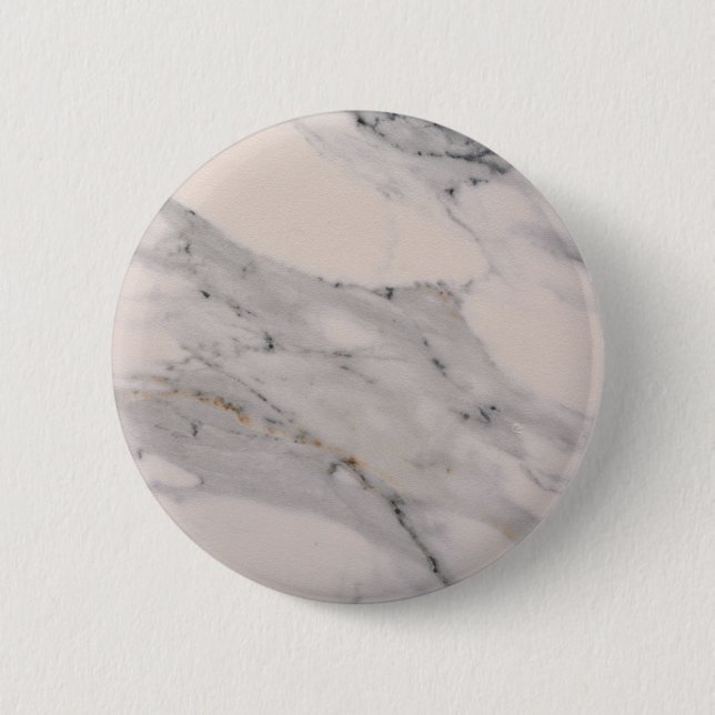Modern black grey pink marble pattern  6 cm round badge (Front)