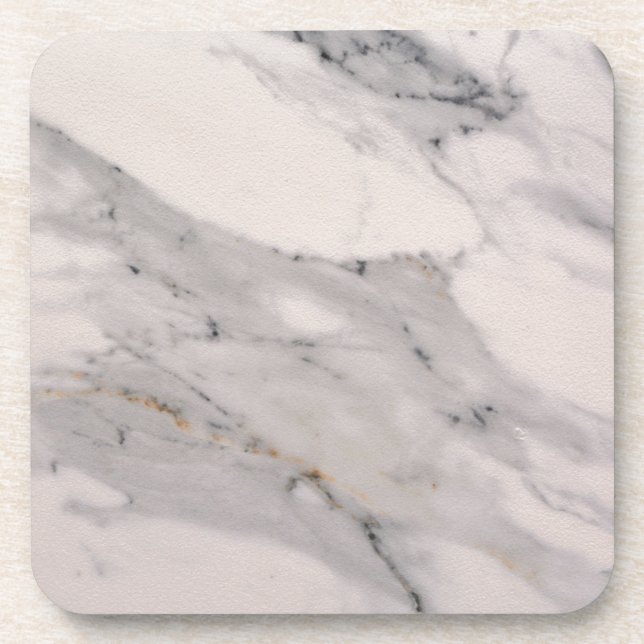 Modern black grey pink marble pattern  coaster (Front)