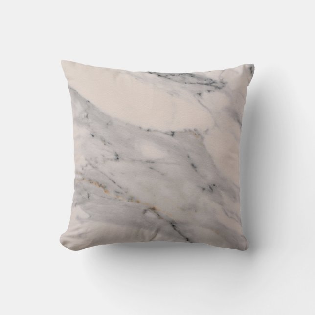 Modern black grey pink marble pattern  cushion (Front)
