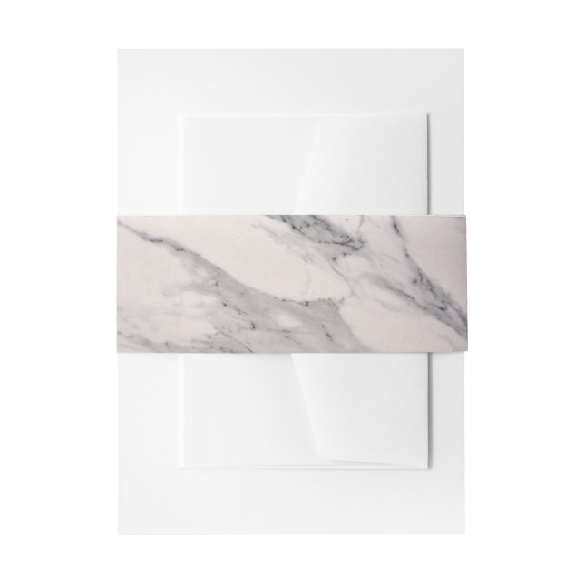 Modern black grey pink marble pattern  invitation belly band (Front Example)