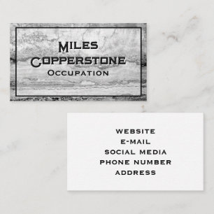 Modern black grey white granite marble stone business card
