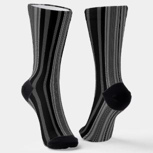 Modern black grey white graphic stripes pattern socks