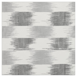 Modern black grey white ikat pattern fabric