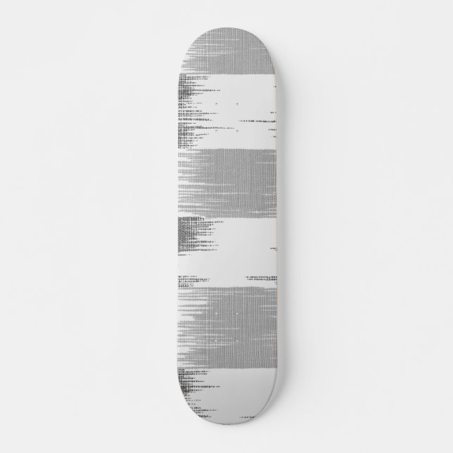 Modern black grey white ikat pattern skateboard (Front)