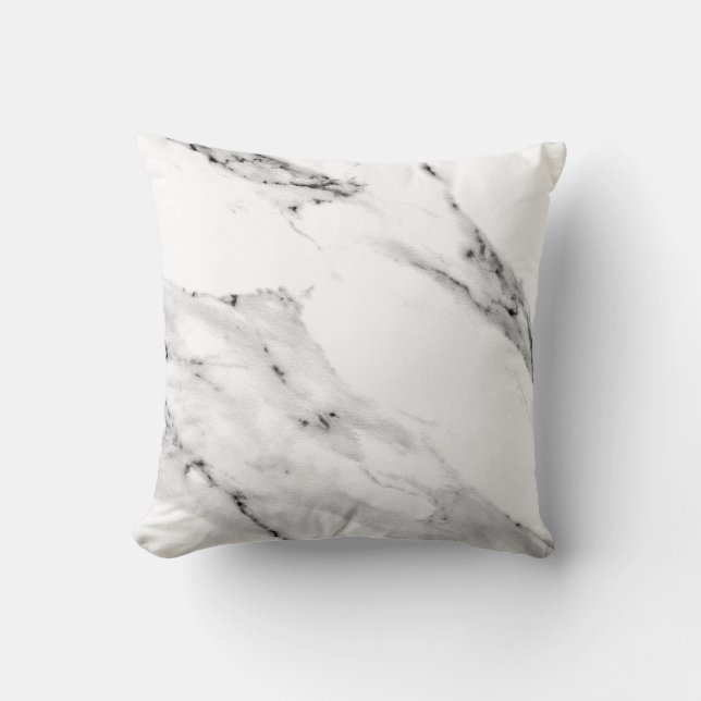 Modern black grey white marble pattern  cushion (Front)