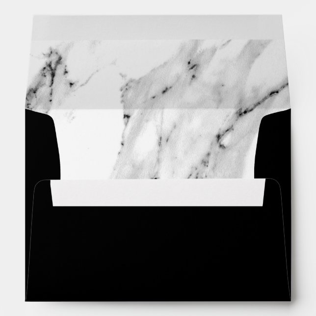 Modern black grey white marble pattern  envelope (Back (Bottom))