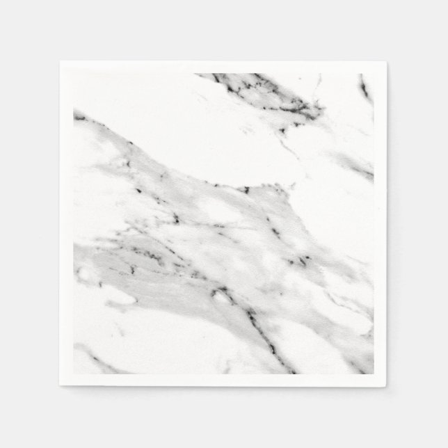 Modern black grey white marble pattern  napkin (Front)