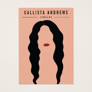 Modern Black Hair Lips Girl Earring Display Card