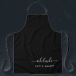 Modern Black Hair Stylist Makeup Artist Salon Name Apron<br><div class="desc">Modern Black Hair Stylist Makeup Artist Salon Name Apron.</div>