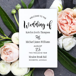 Modern Black Handwritten Script Wedding Ceremony