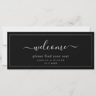 Modern Black Hanging Seating Chart Welcome Header