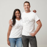 Modern Black Heart Calligraphy Script Wedding T-Shirt<br><div class="desc">Modern Black Heart Calligraphy Script Wedding T-Shirt: Simple Elegance Meets Modernity Experience the blend of old-world charm and modern elegance with our Modern Black Heart Calligraphy Script Wedding T-shirt. A heart, hand-drawn in modern script calligraphy, shines amidst the simple elegance of black and white hues. This t-shirt features a love-inspired...</div>