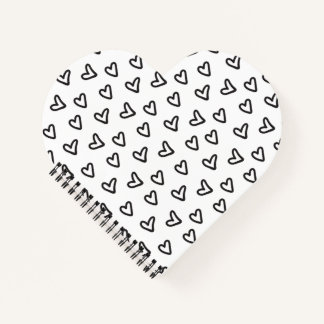 Modern black heart notebook