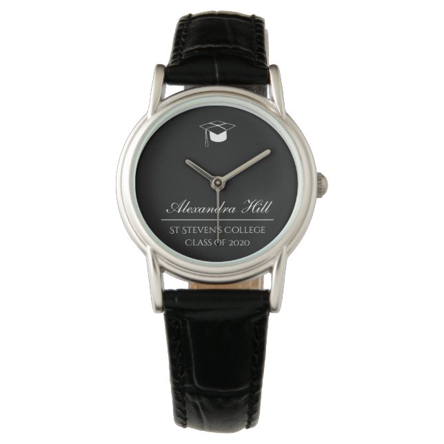 Modern Black High School Graduate Class of 2020 Watch (Front)