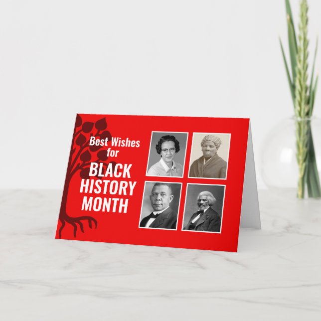 Modern BLACK HISTORY MONTH Custom Photo BHM Holiday Card (Front)