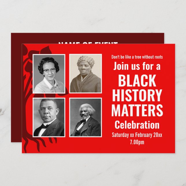 Modern BLACK HISTORY MONTH Matters Photo Invitation (Front/Back)