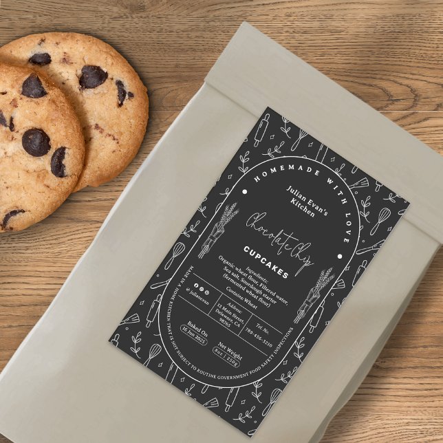 Modern Black Homemade Bakery Cottage Law Label (Modern Black Homemade Bakery Cottage Law Label)