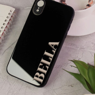 Modern black initial minimal contemporary Case-Mat iPhone 14 Case