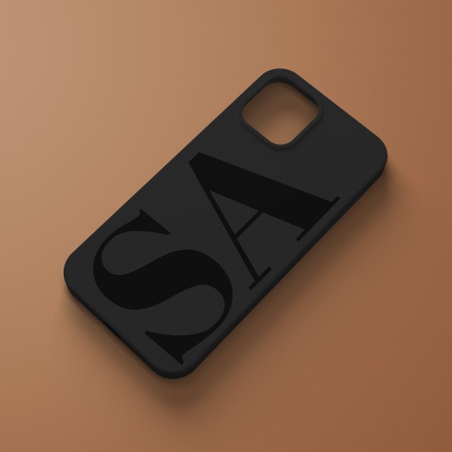 Modern black initial minimal contemporary Case-Mate iPhone case (Creator Uploaded)