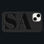 Modern black initial minimal contemporary Case-Mate iPhone 14 case<br><div class="desc">Modern black initial monogram minimal contemporary phone case design.</div>