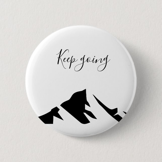 Modern Black Keep Going Simple 6 Cm Round Badge (Front)