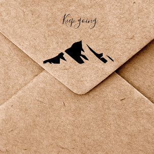 Modern Black Keep Going Simple Rubber Stamp