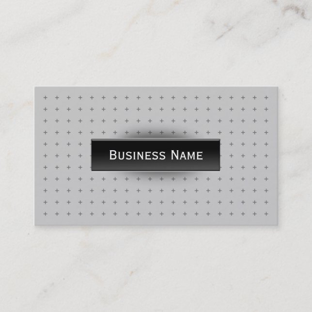 Modern Black Label Cross Grid Business Card (Front)