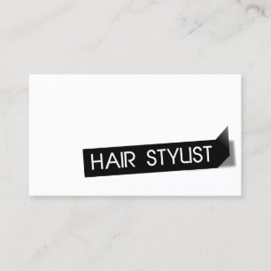 Modern Black Label Hair Stylist Business Card
