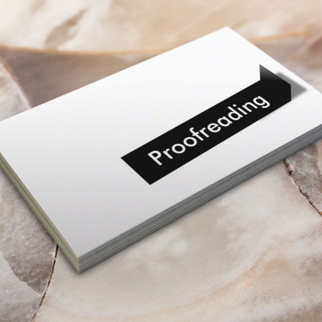 Modern Black Label Proofreading Business Card (Creator Uploaded)