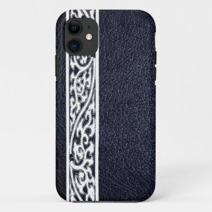 Modern Black Leather iPhone 11 Case