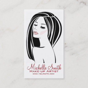 Modern Black Light Pink Chic Eyelash Makeup Artist Business Card