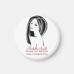 Modern Black Light Pink Chic Eyelash Makeup Artist Magnet