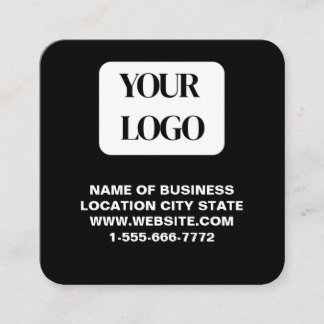 Modern Black Logo QR Code Scan Website Square  Business Card