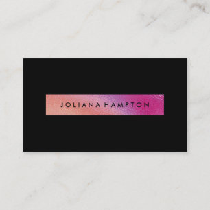 Modern Black Luxe rainbow holographic foil  Business Card