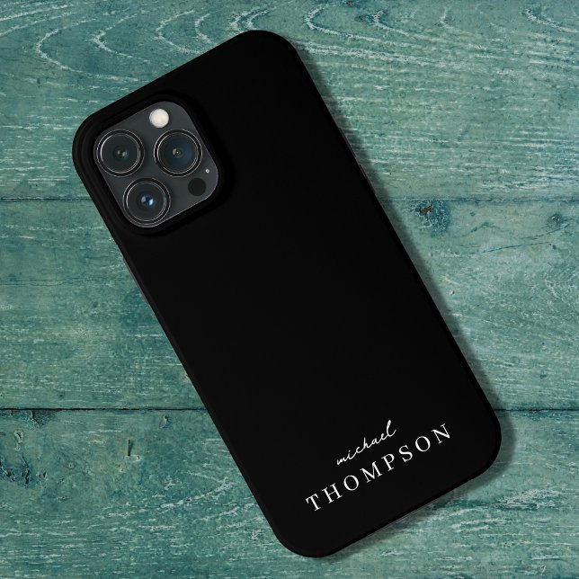 Modern Black Luxury Professional Monogram Case-Mate iPhone Case (Creator Uploaded)