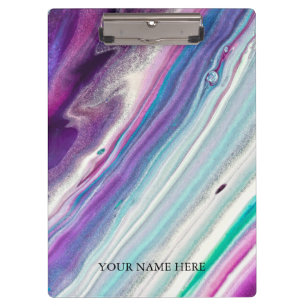 Modern Black Marble Designer Personalised Clipboard