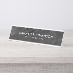 Modern Black Marble   Personalised Desk Name Plate