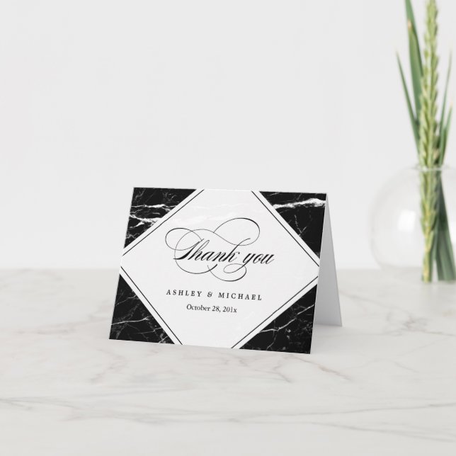 Modern Black Marble Texture Thank You (Front)