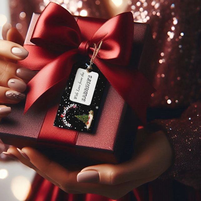 Modern Black Merry Christmas Graffiti Gift Tag (Creator Uploaded)